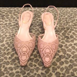 Rene Caovilla Pink Lace Heels